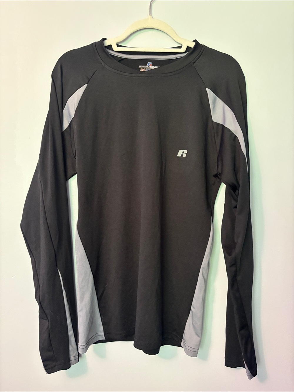 Russell Athletic Black and Gray Performance Long Sleeve Top